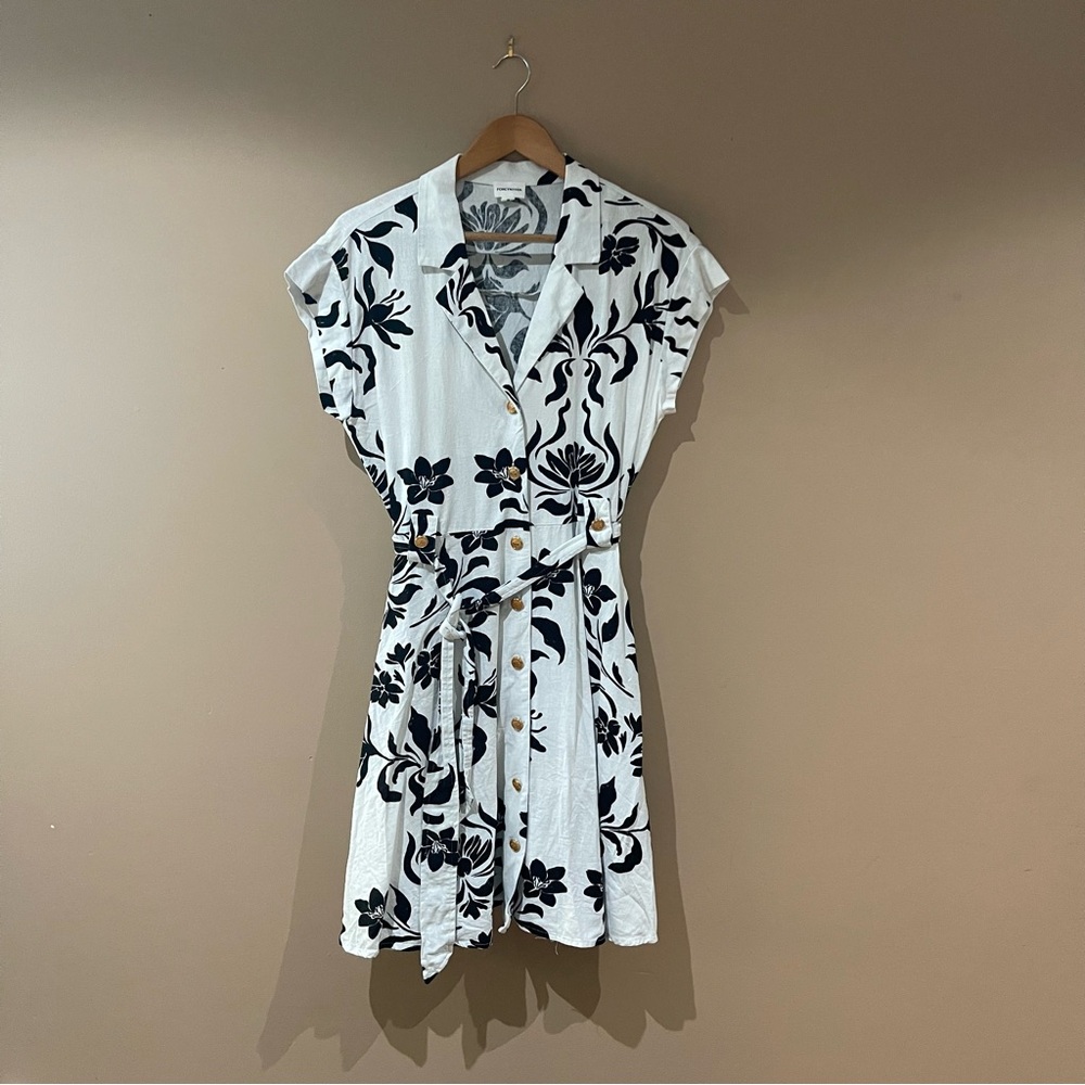 For Cynthia Monochrome Floral Mini Dress
